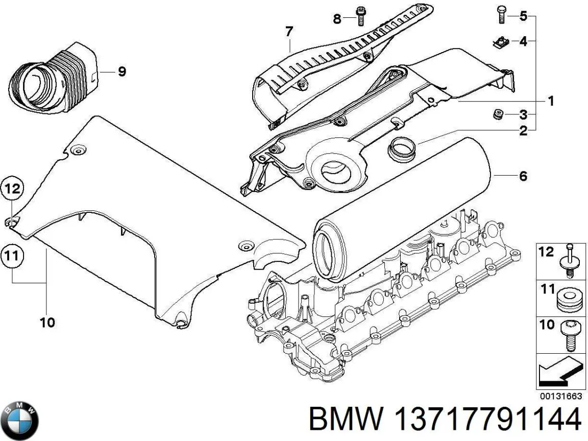 13717791144 BMW Воздушный патрубок расходомера