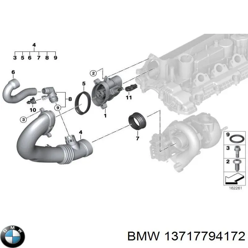 13717794172 BMW cano derivado de ar do medidor de consumo do ar