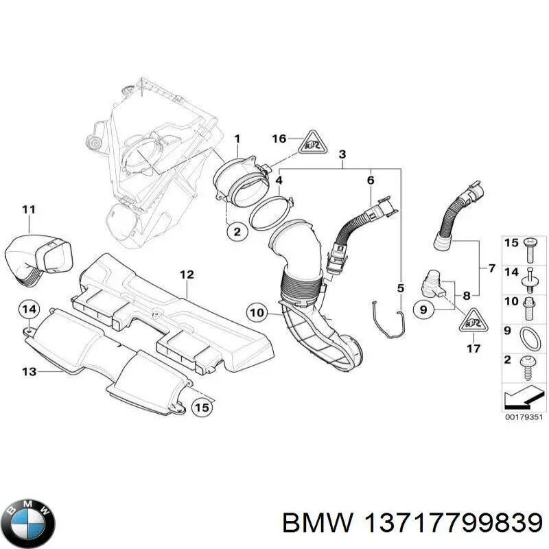Купить 13717799839 BMW Прокладка расходомера к воздушному фильтру