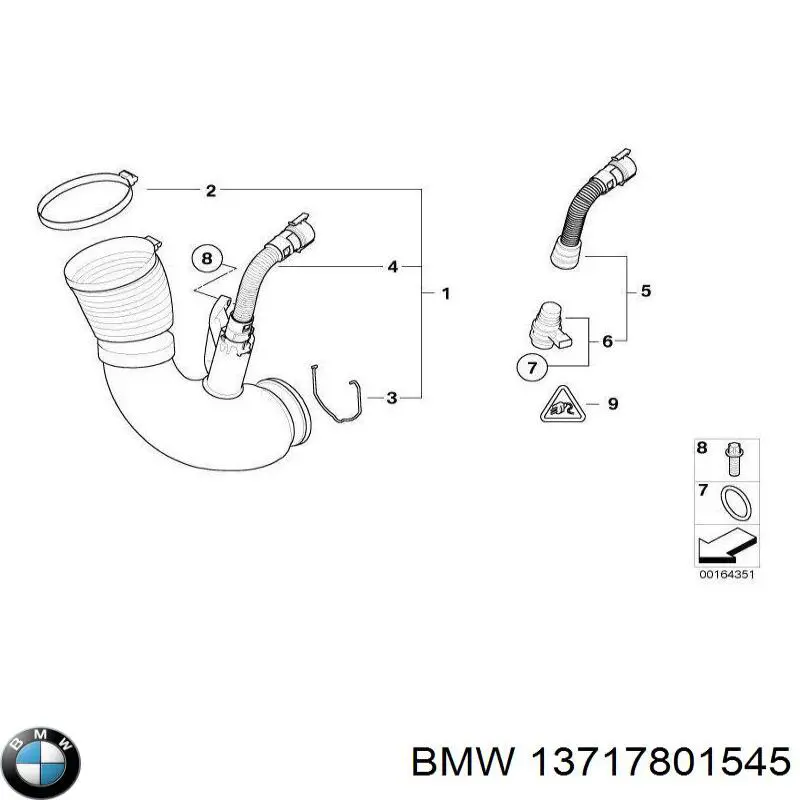 13717801545 BMW cano derivado de ar do medidor de consumo do ar