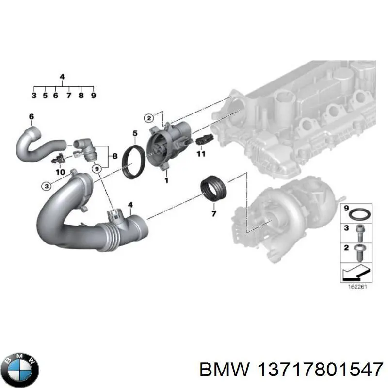13717801547 BMW cano derivado de ar do medidor de consumo do ar