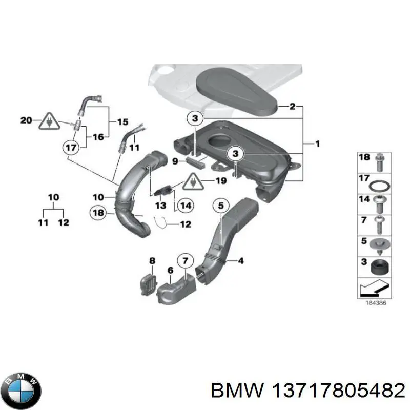 13717805482 BMW cano derivado de ar do medidor de consumo do ar