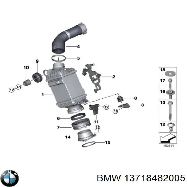 13718482005 BMW Патрубок интеркуллера