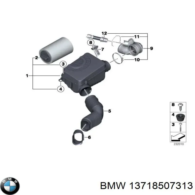 Купить 13718507313 BMW Корпус воздушного фильтра