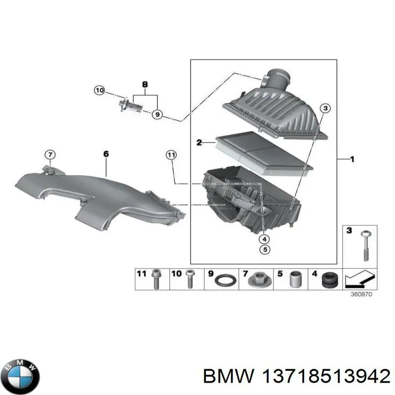 13718513942 BMW Патрубок воздушного фильтра