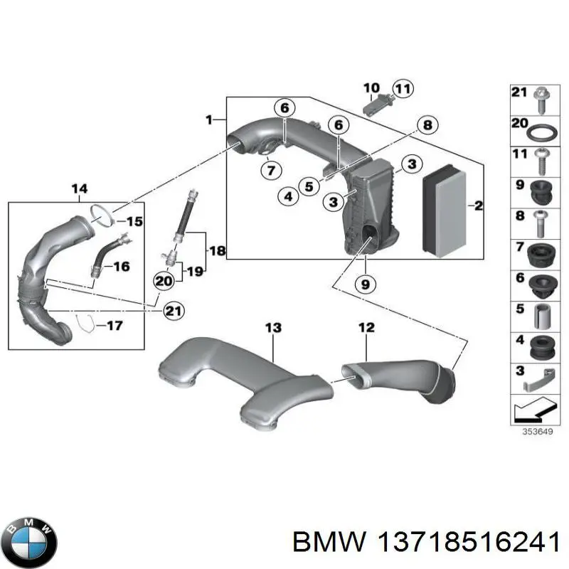 Tubo De Aire 13718516241 BMW