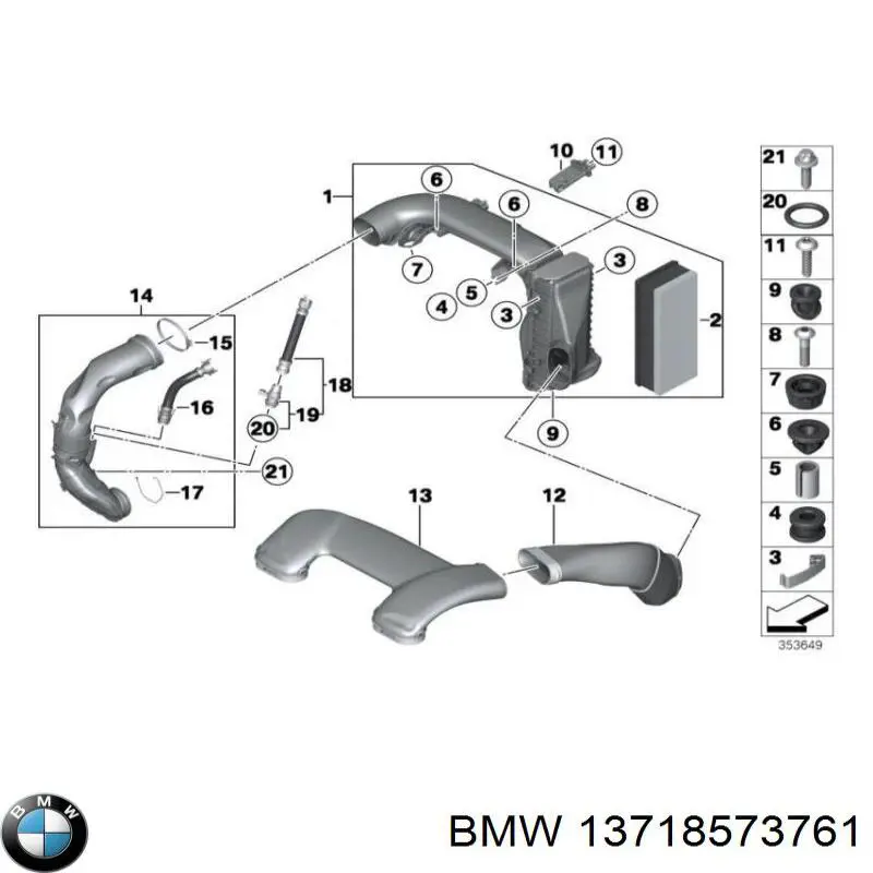 13718573761 BMW корпус воздушного фильтра