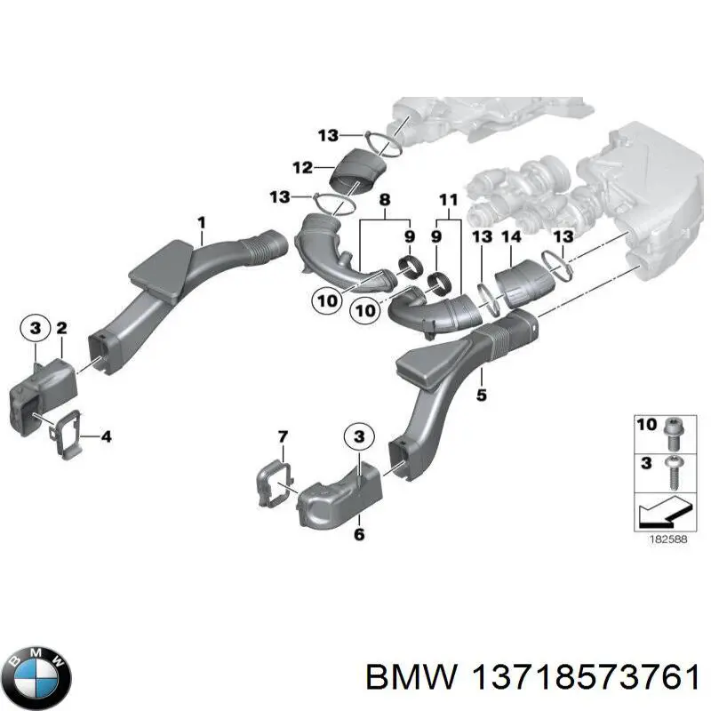 Купить 13718573761 BMW Корпус воздушного фильтра
