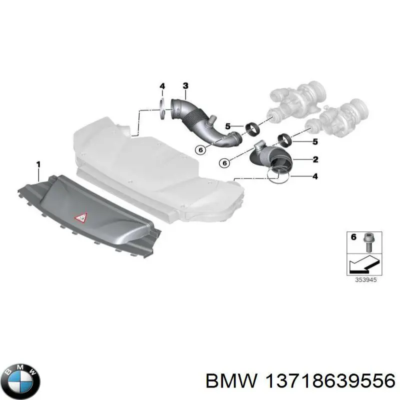 13718639556 BMW vedante de turbina de ar comprimido, admissão