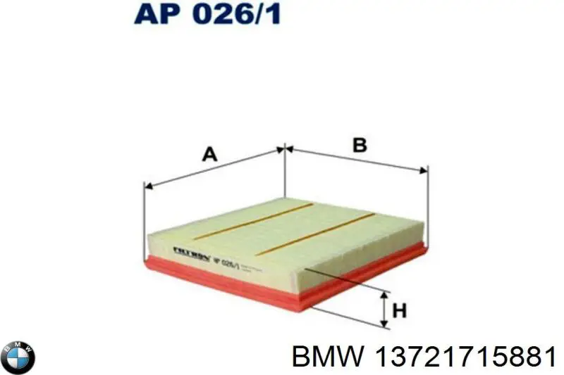 Фільтр повітряний 13721715881 BMW