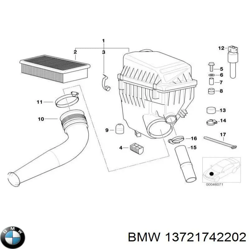 Элемент воздушного фильтра BMW 13721742202 цена, от 11.31 USD