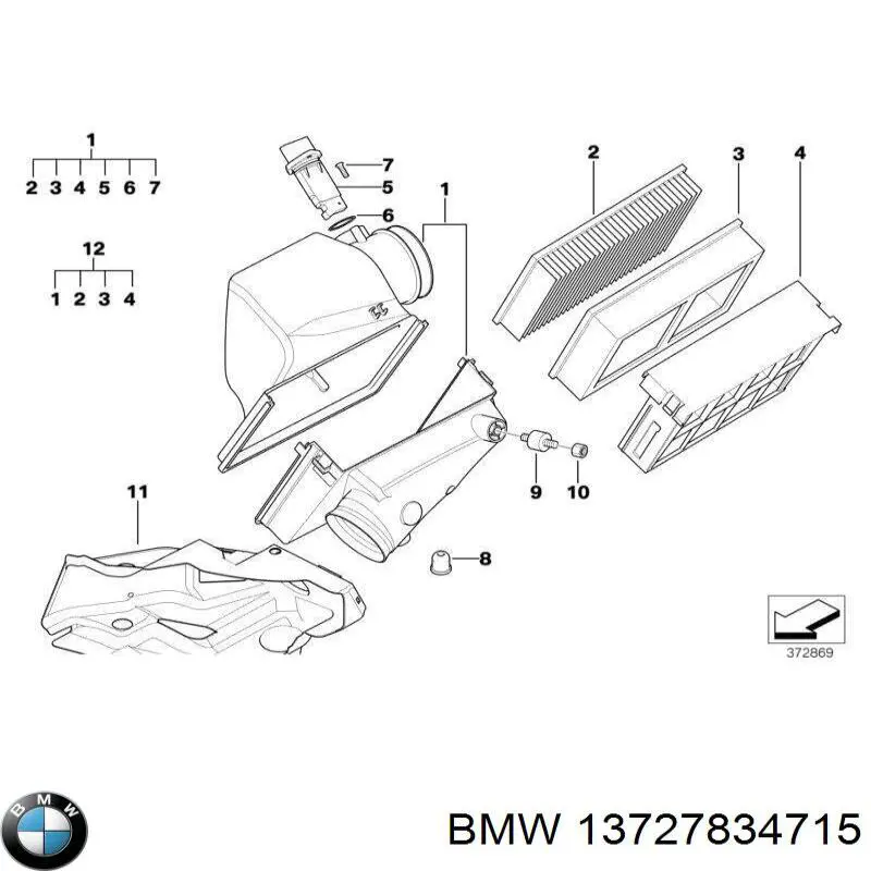 Воздушный фильтр 13727834715 BMW
