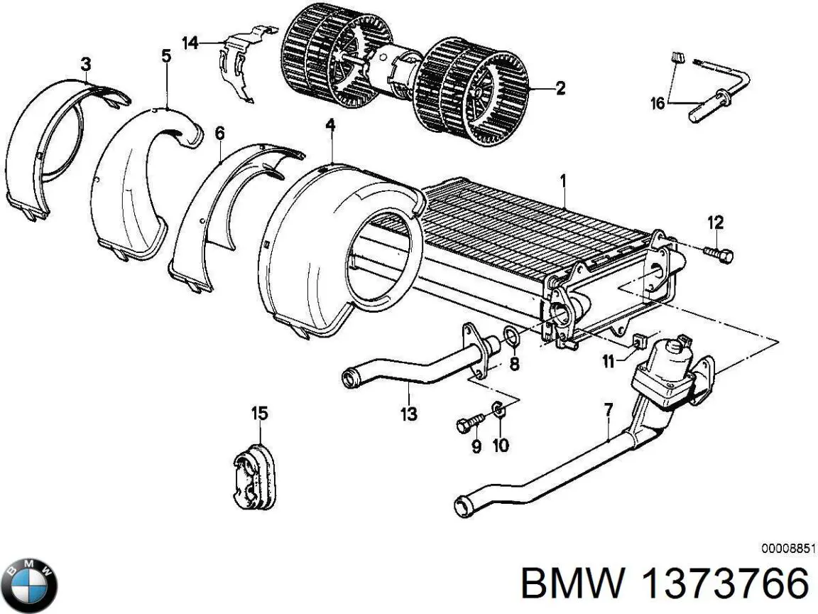 Вентилятор печки 1373766 BMW