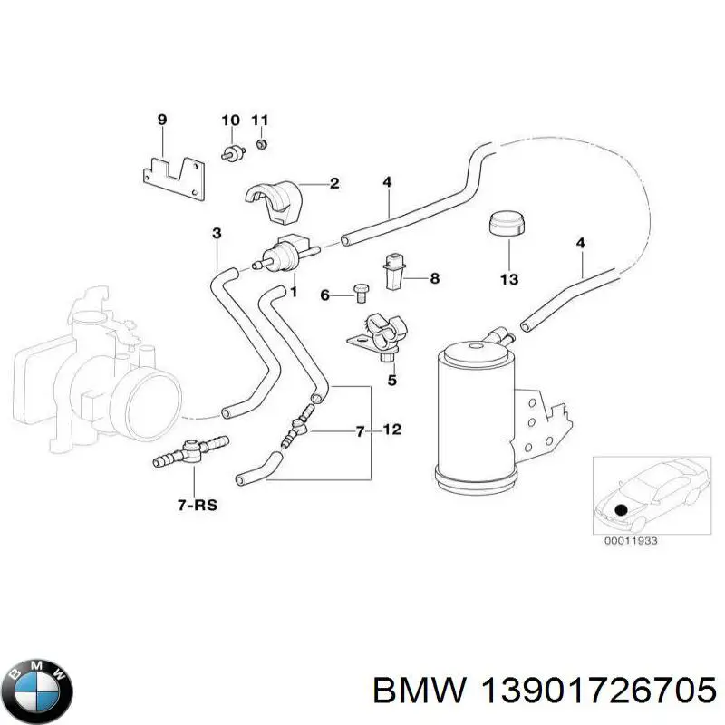  Клапан вентиляции газов топливного бака BMW 3 