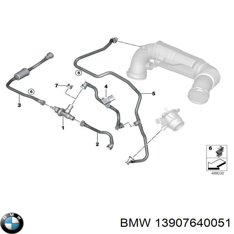 Купить 13907640051 BMW Трубка вентиляции топливного бака