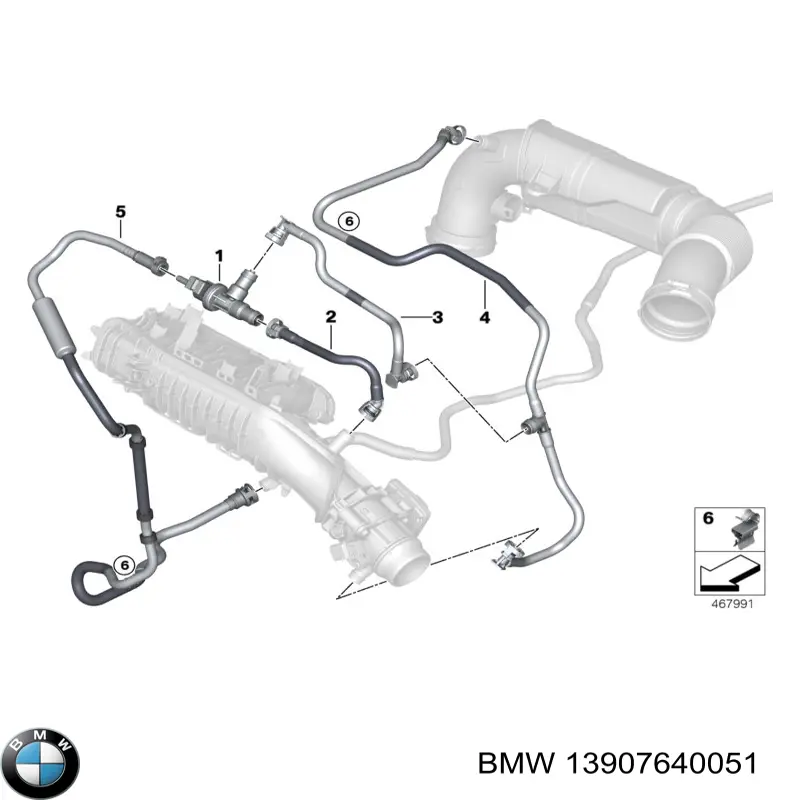 Трубка вентиляции топливного бака BMW 13907640051 цена, от 25.34 USD