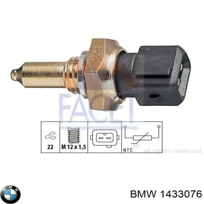 1433076 BMW sensor de temperatura do fluido de esfriamento