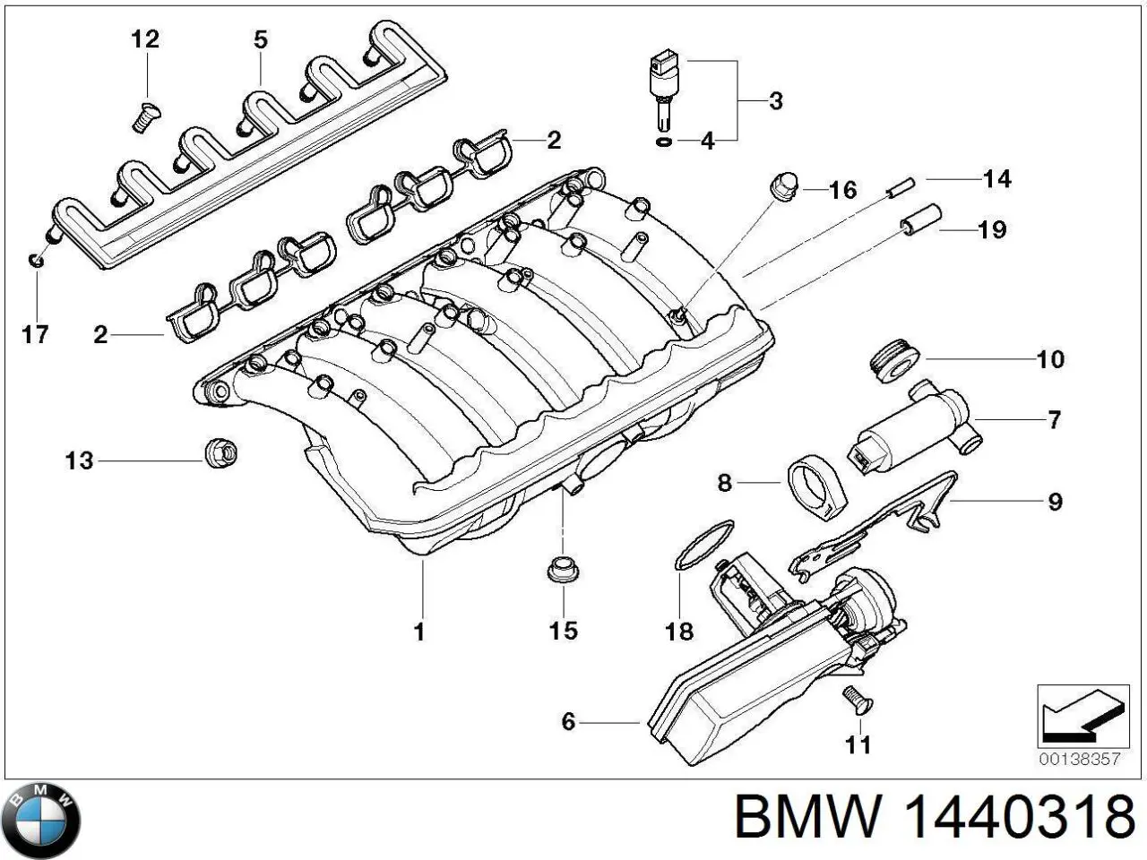 1440318 BMW Шланг для удаления воздуха