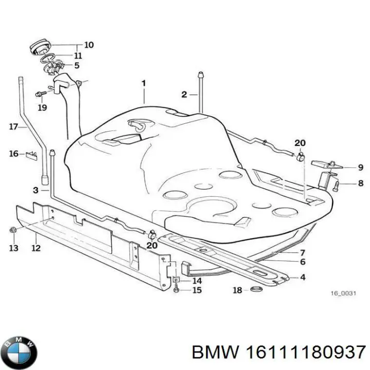 Бак топливный на BMW 5  E34