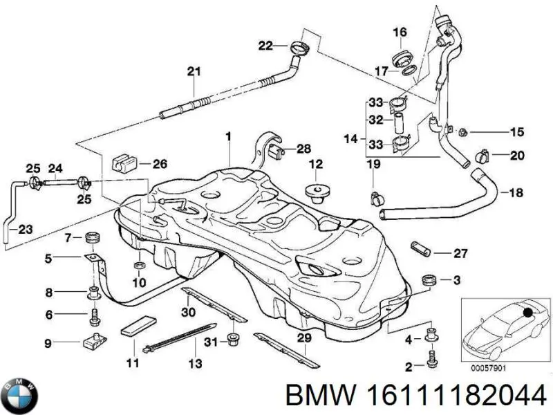 Бак топливный на BMW 7 (E38) купить.