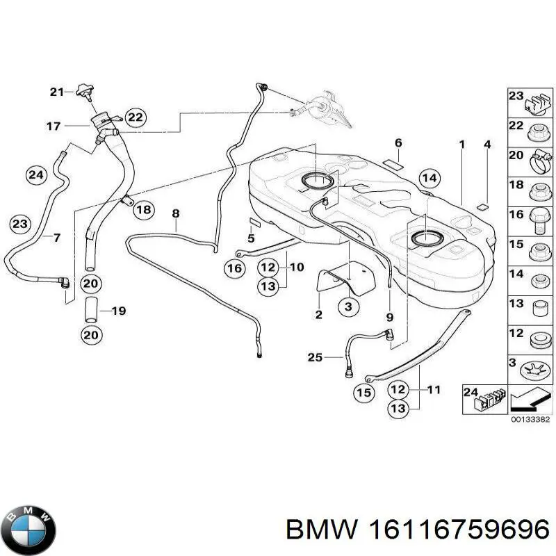16116759696 BMW Шланг для удаления воздуха