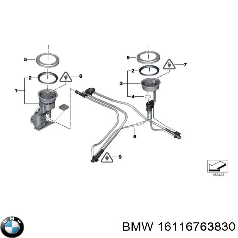 Датчик уровня топлива в баке левый 16116763830 BMW