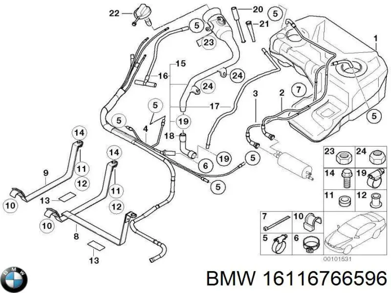 Бак топливный на BMW X5 (E53) купить.