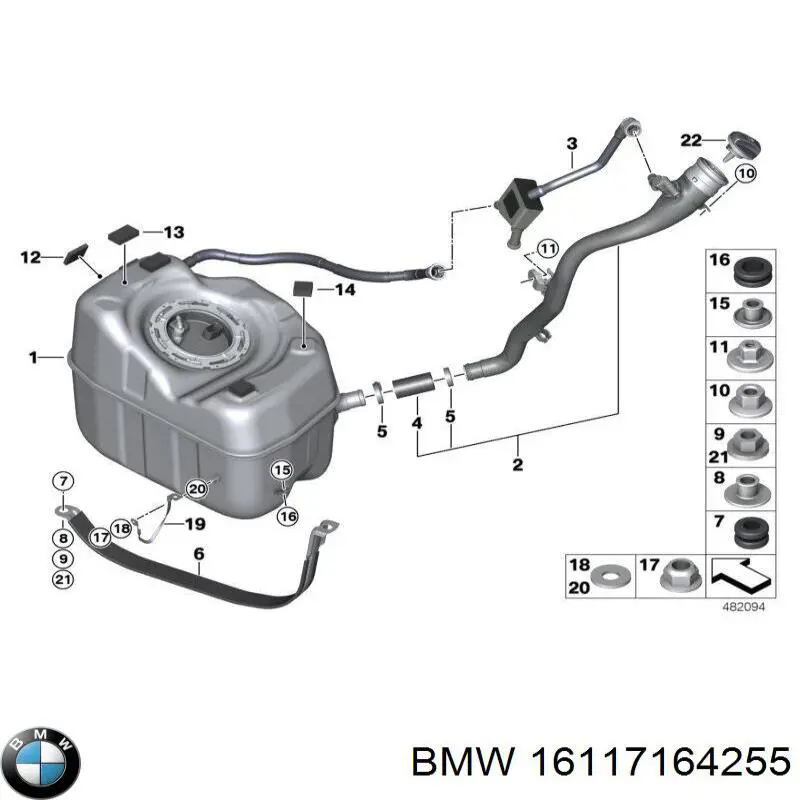 Заливная горловина топливного бака BMW 16117164255 цена, от 8.87 USD