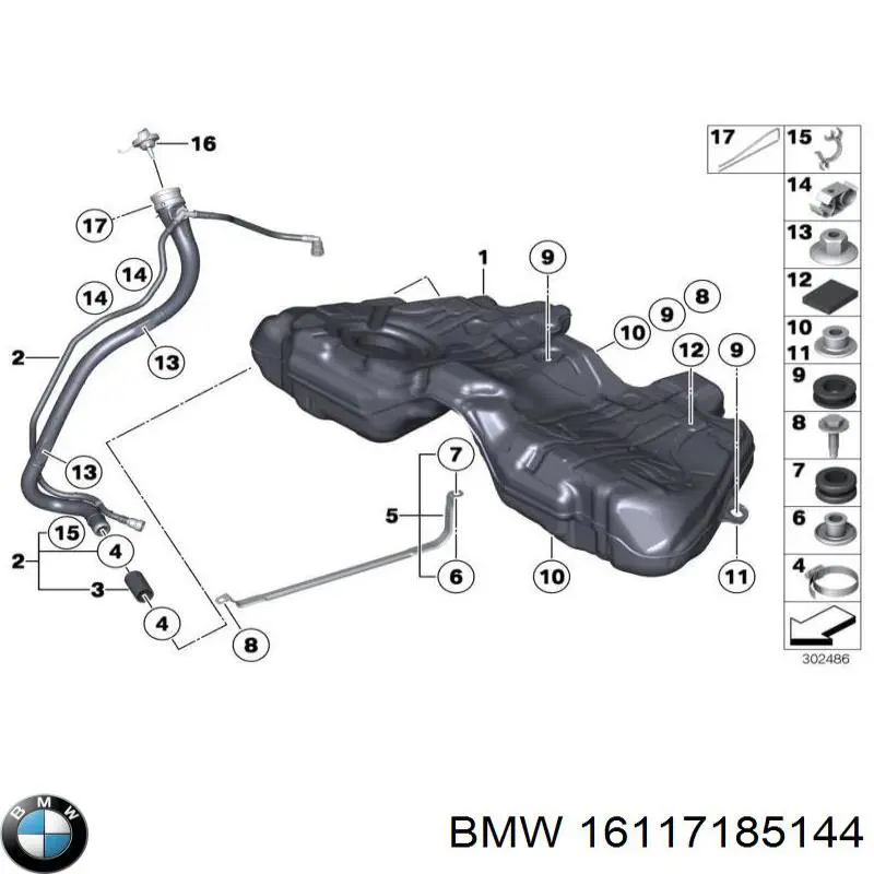 16117185144 BMW Шланг заливной горловины, топливного бака