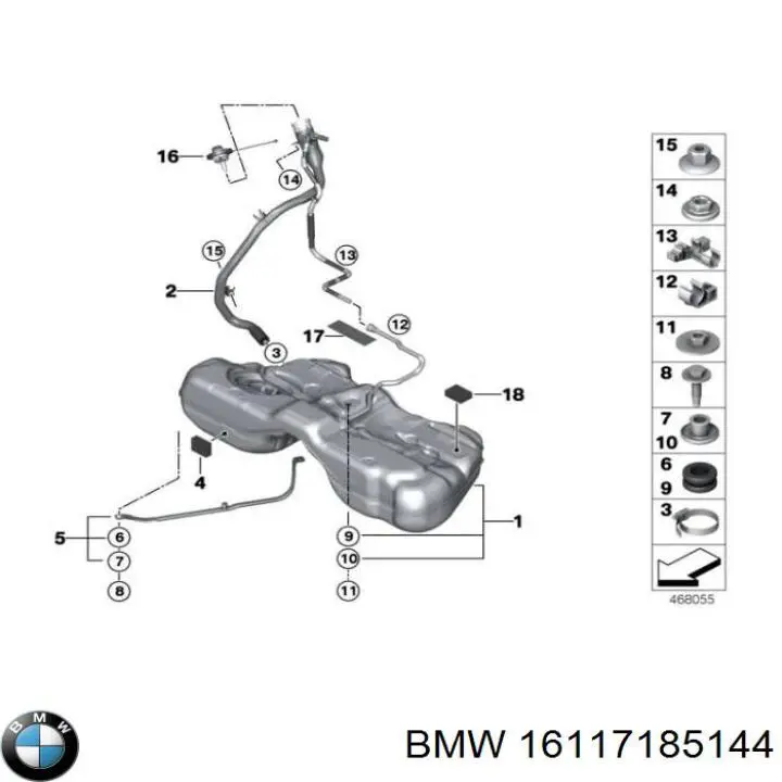 Заливная горловина топливного бака BMW 16117185144 цена, от 18.06 USD