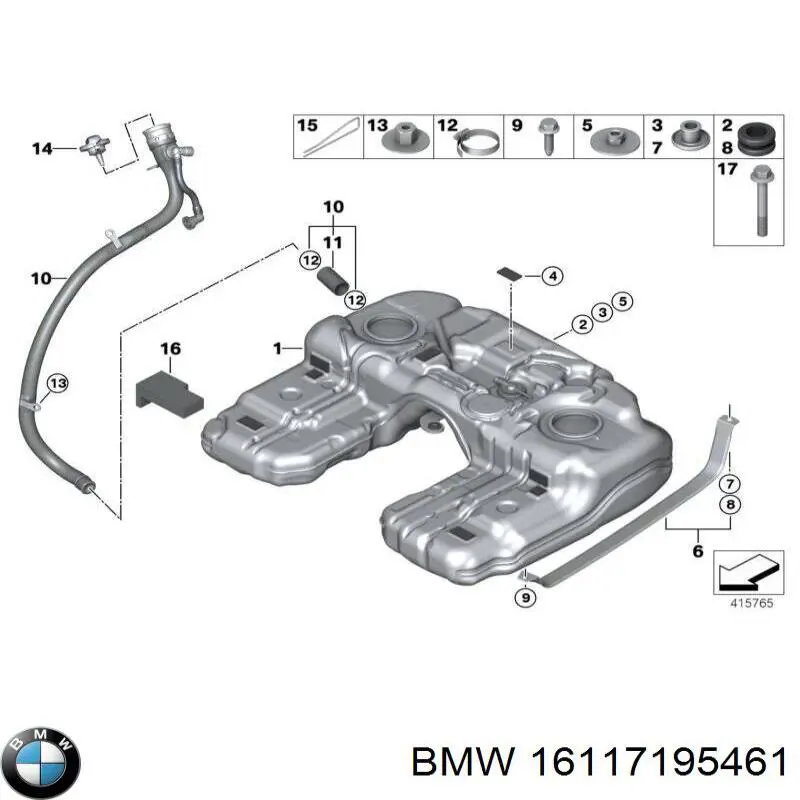 Купить 16117195461 BMW Танк топливный