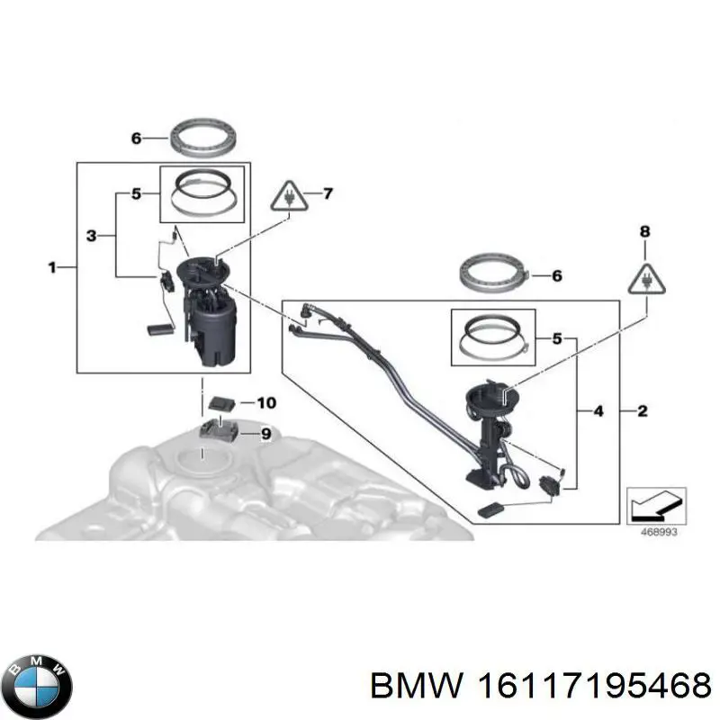 16117195468 BMW módulo de bomba de combustível com sensor do nível de combustível