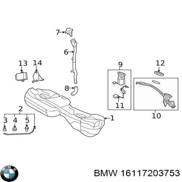 16117203753 BMW Заливная горловина топливного бака