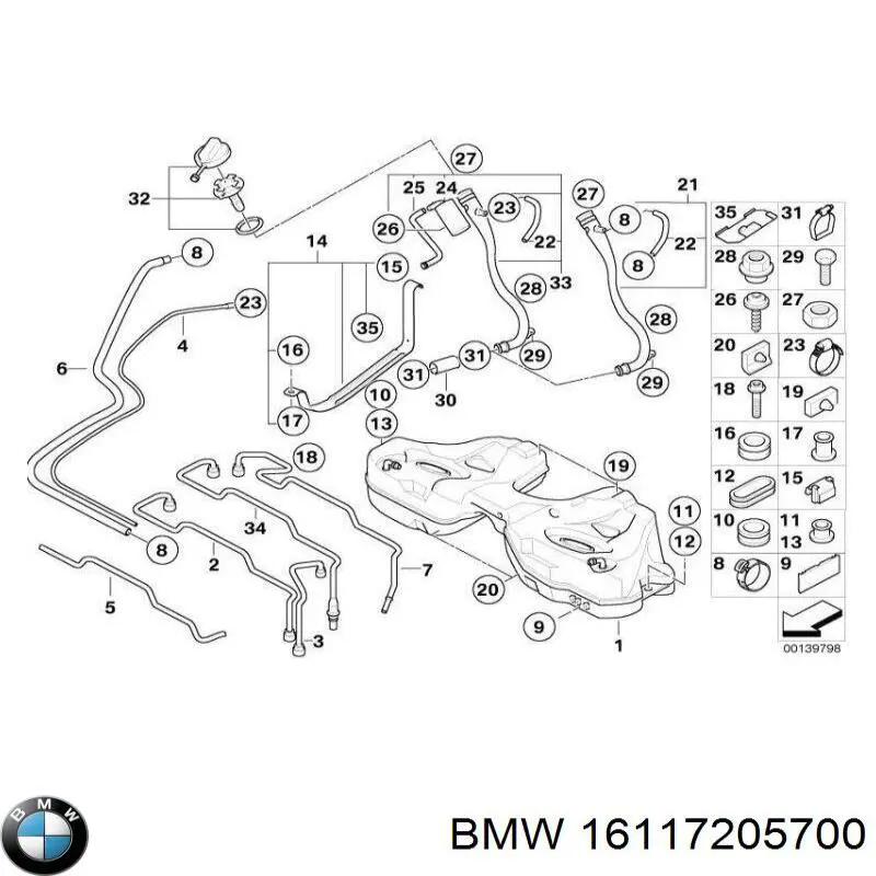 Заливная горловина топливного бака BMW 16117205700 цена, от 6.28 USD