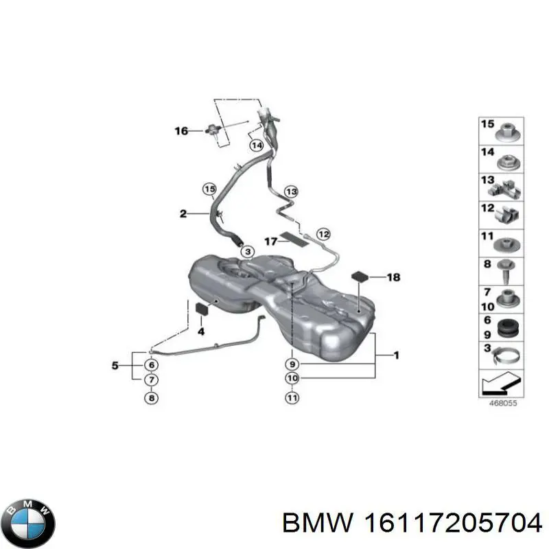 Заливная горловина топливного бака BMW 16117205704 цена, от 6.33 USD