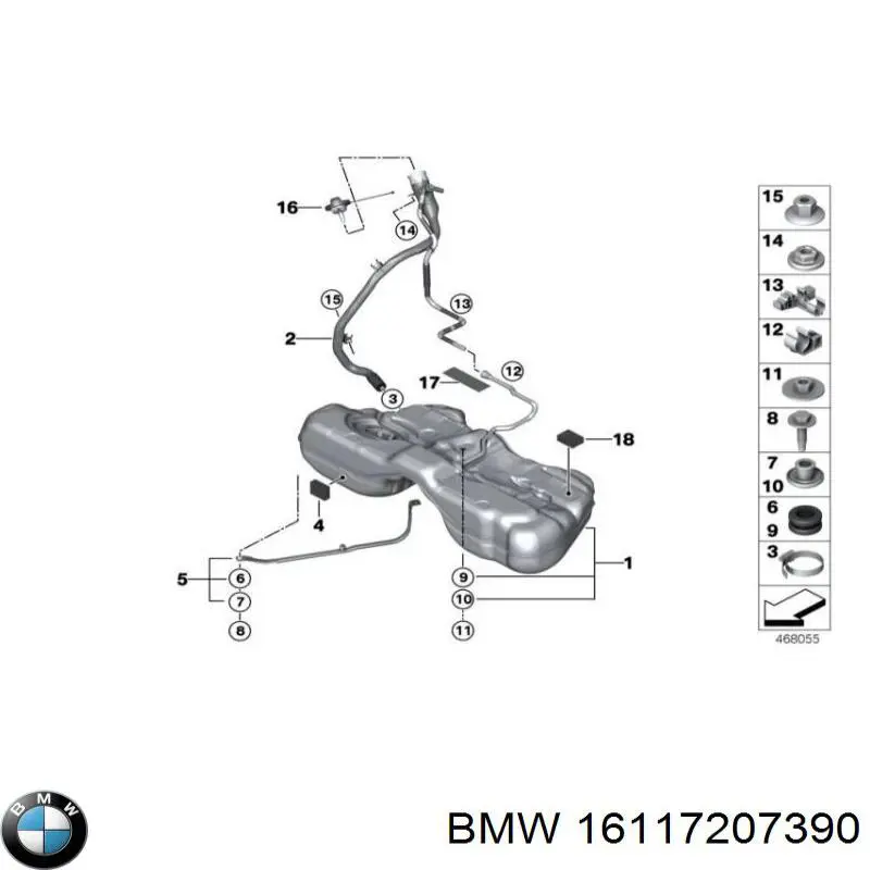 16117207393 BMW заливная горловина топливного бака