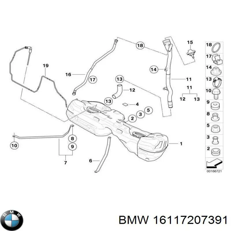 16117207391 BMW заливная горловина топливного бака