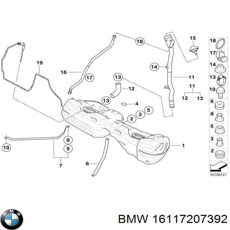 16117207392 BMW заливная горловина топливного бака