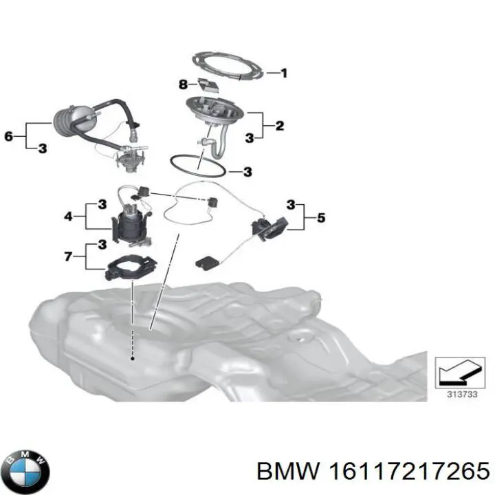16117217265 BMW Крышка топливного насоса