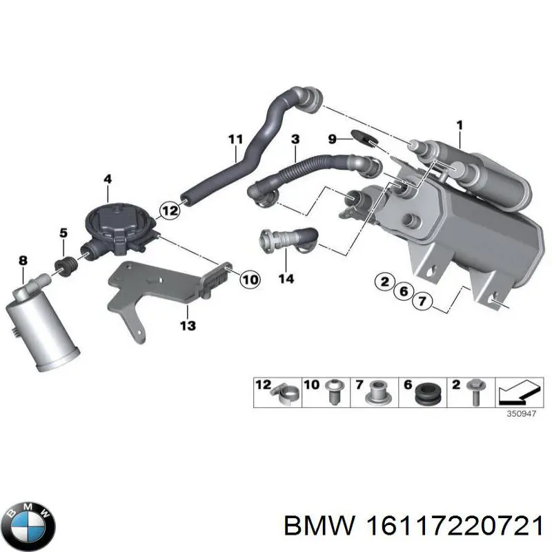 Топливный фильтр 16117220721 BMW