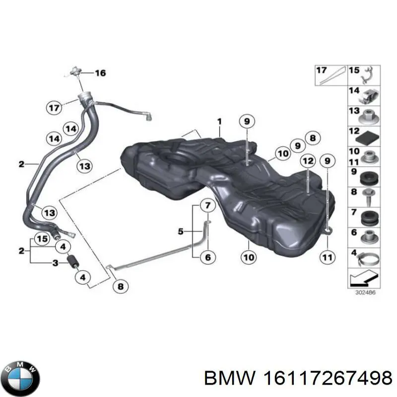 Купить 16117267498 BMW Танк топливный