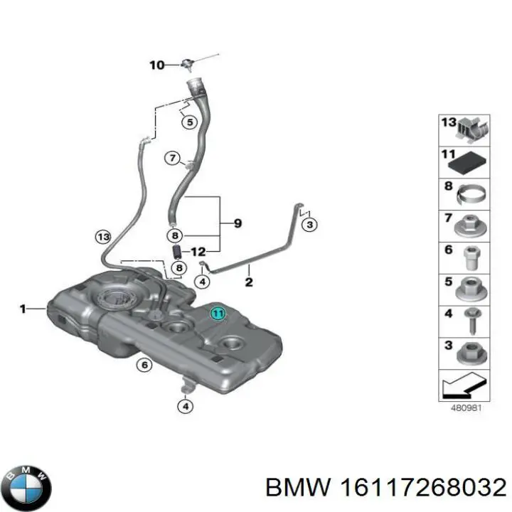  Tanque de combustível BMW 5 sedan (F10) (2009 - 2016) 