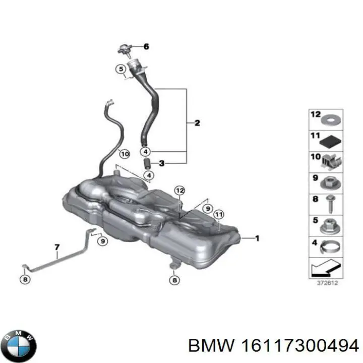 16117390778 BMW Заливная горловина топливного бака