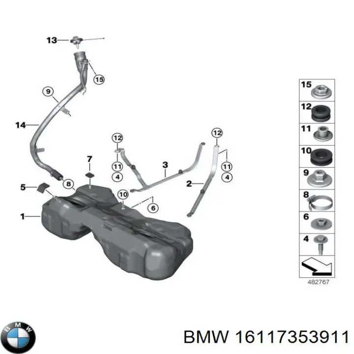 16117353911 BMW Заливная горловина топливного бака