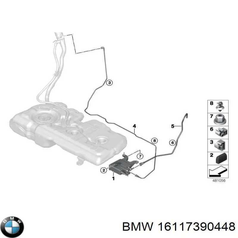 Абсорбер паров топлива BMW 16117390448 цена, от 29.20 USD