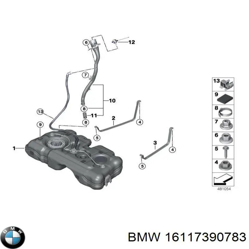 16117390783 BMW Шланг заливной горловины, топливного бака