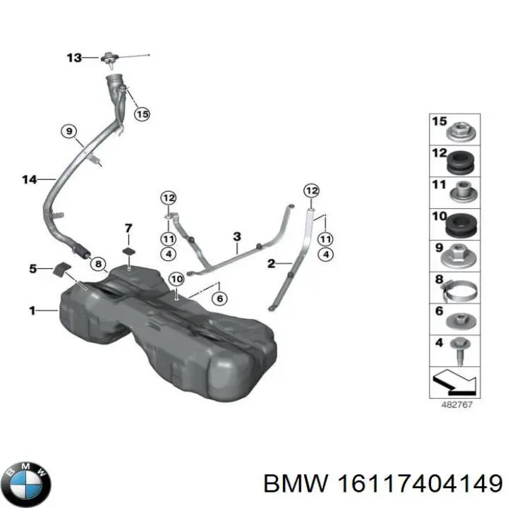 16117404149 BMW Кронштейн бака топливного