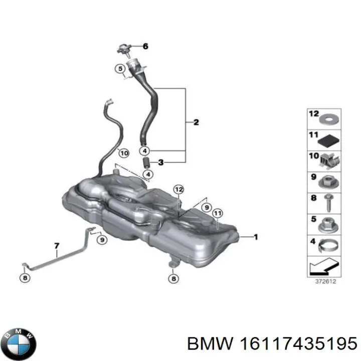 Топливный бак 16117435195 BMW