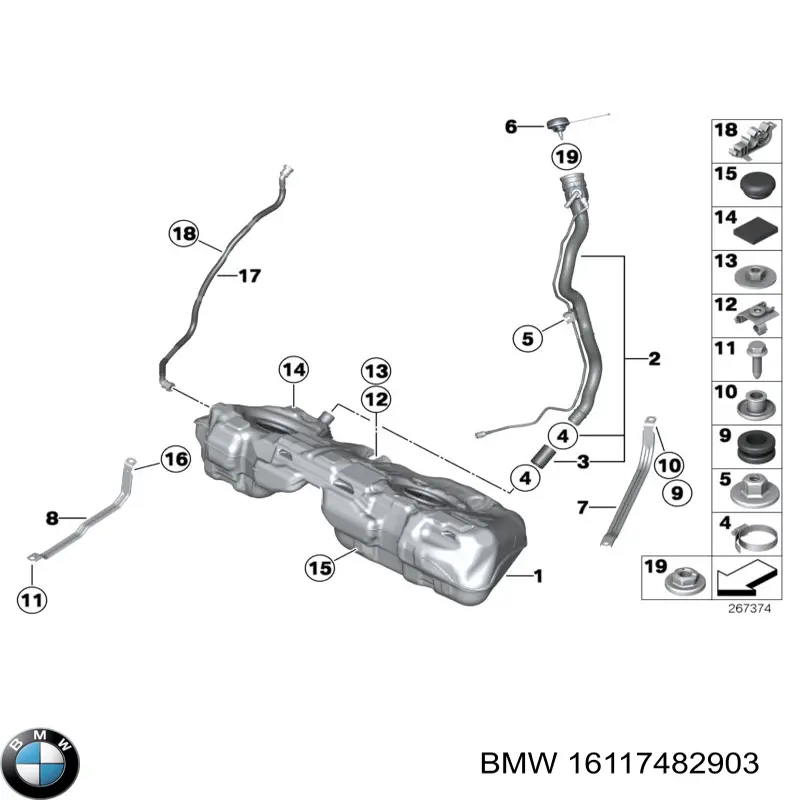 Купить 16117482903 BMW Крышка бензобака