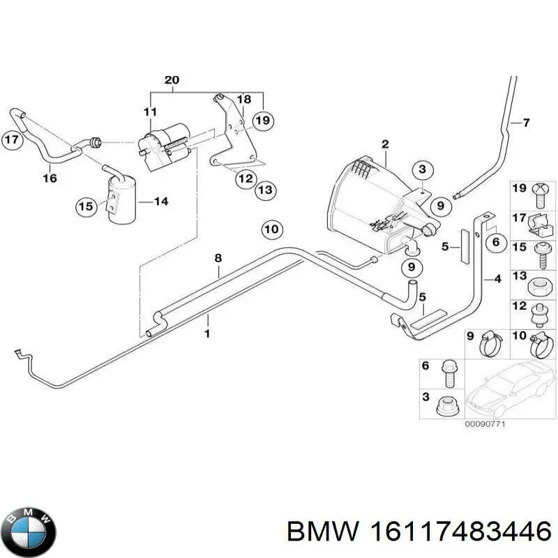 Крышка бензобака 16117207621 BMW
